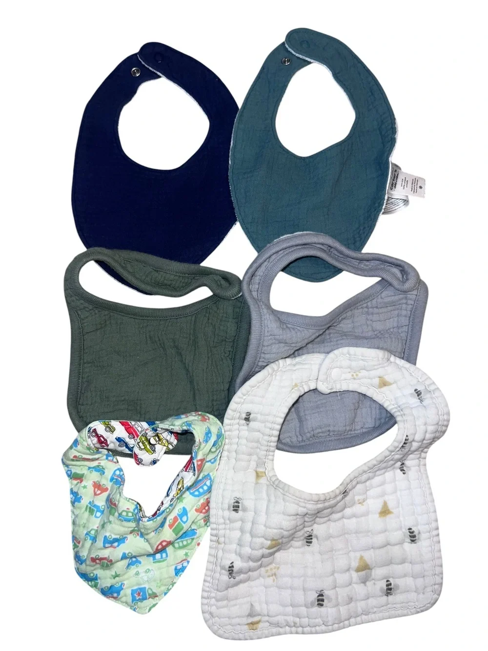 Navy & Blue Striped Baby Shoes - Lightweight Infant Sneakers (Unbranded) & 6 bib